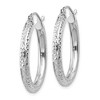 Black Bow Jewelry 3mm, 14k White Gold Diamond-cut Hoops, 25mm (1 Inch) - 2 of 4