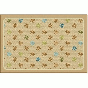 Carpets for Kids KIDsValue Sunshine Flowers Value Classroom Rug, Rectangle, Tan - 1 of 4