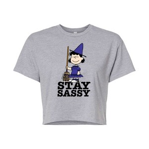 Women's - Peanuts - Lucy Stay Sassy Cropped Graphic T-Shirt - 1 of 4