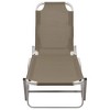 vidaXL Sun Lounger Aluminum and Textilene Taupe - 2 of 4
