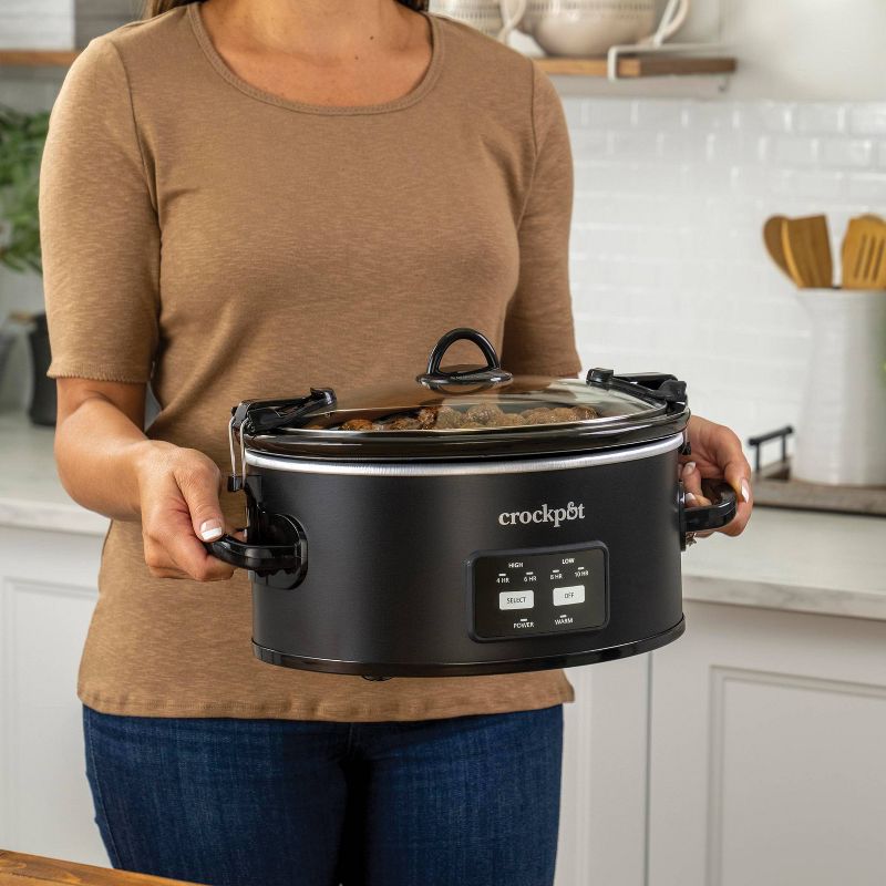 Crock-Pot 6qt Programmable Cook &#38; Carry Slow Cooker - Black, 4 of 10