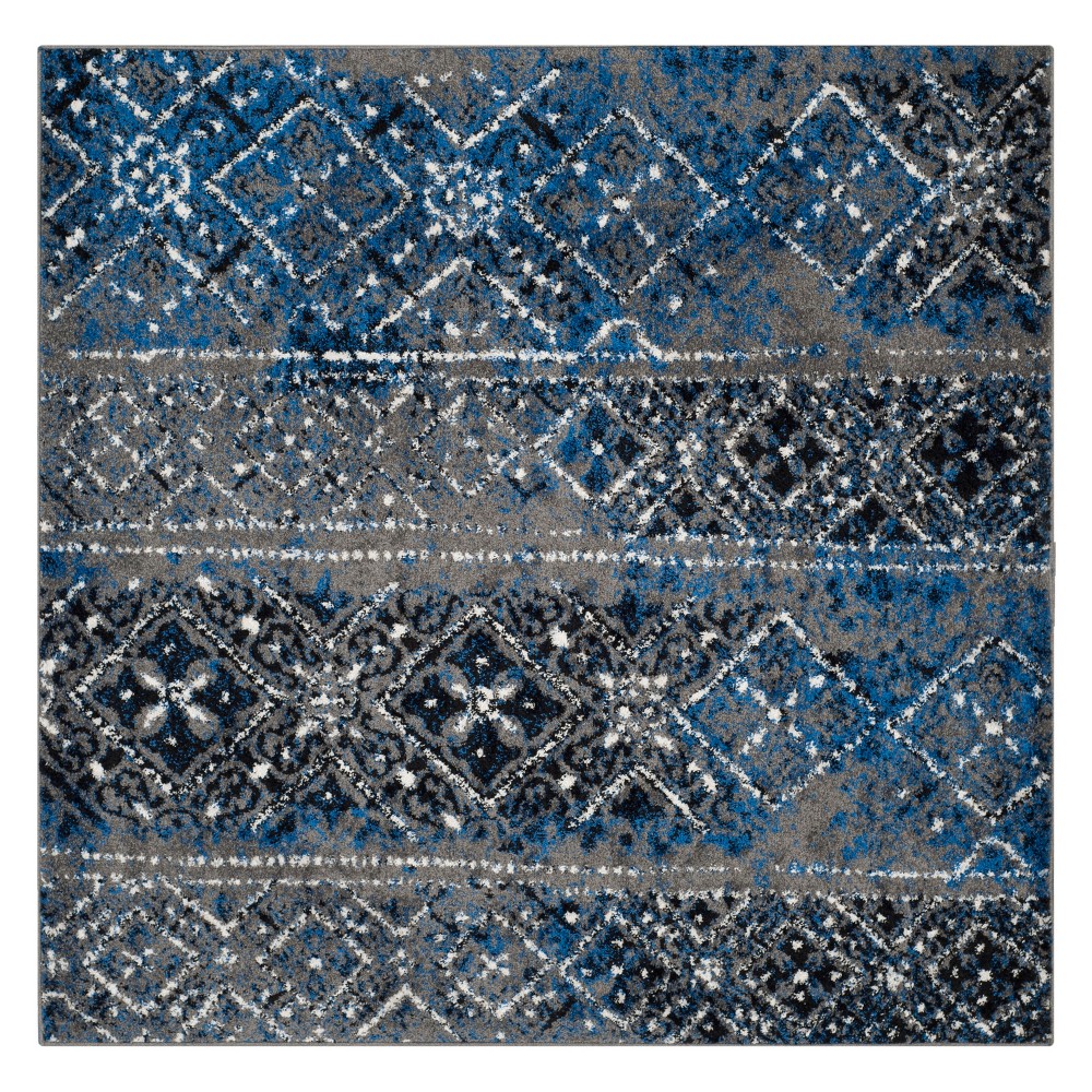 4'x4' Square Rilynn Area Rug Silver/Navy - Safavieh