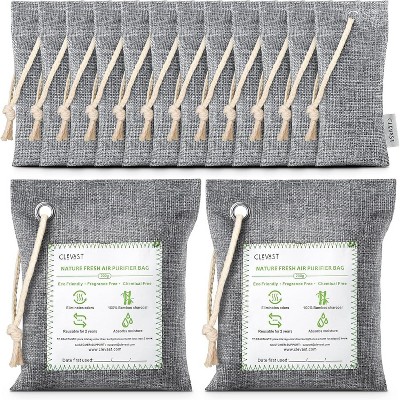 CLEVAST 14 Pack Activated Bamboo Charcoal Air Purifying Bags(2x200g, 12x50g)