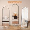 FURNIinspire Full Length Mirrors Floor Standing Body Mirror, Arched Mirror Room Decor Long Dressing Mirror for Bedroom, Black, 18"*58" - 4 of 4