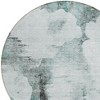 Teal Blue Silver And Gray Abstract Washable Indoor Outdoor Area Rug - 4 of 4