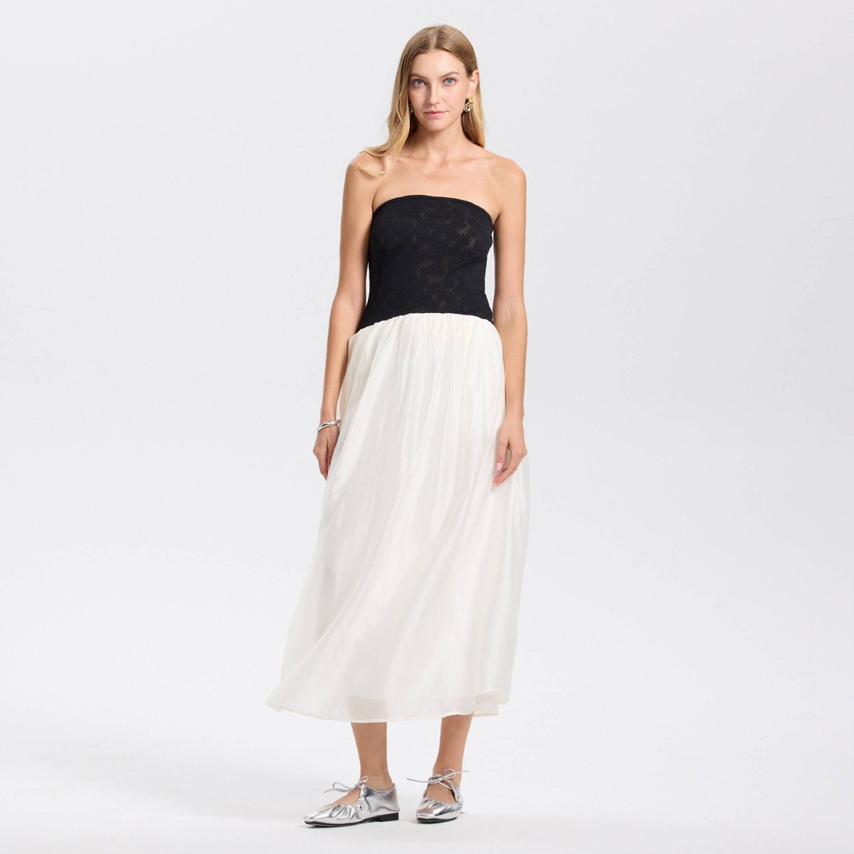 Женские платья A New Day Women's Sleeveless Maxi A-Line Dress - A New Day™ Black/Cream L — фото 3