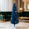 TopComfy Christmas Tree Stands Artificial Christmas Tree Festive Pencil Christmas Tree Cozy Snowy Decor for Living Room, Blue, 33.1"*6.7"*7.49" - 2 of 4