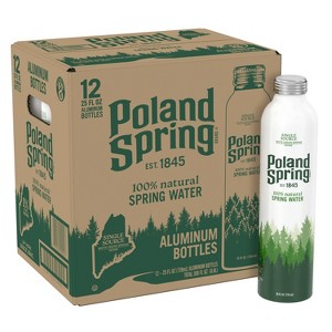 Poland Spring Aluminum Bottle Spring Water - 12pk/25 fl oz Bottles - 1 of 4