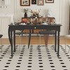 FUFU&GAGA Black Dining Table,Rounded Corners, Storage Drawer for Kitchen & Dining Rooms - 4 of 4