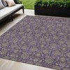 Purple Beige And Taupe Floral Washable Indoor Outdoor Area Rug - 2 of 4