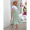 Maternity Maxi Skirt Womens High Waisted Boho Summer Casual Flowy Ruffle Suspender Long Pregnancy Skirt Overall Dress - 3 of 4