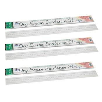 Pacon® Dry Erase Sentence Strips, White, 1-1/2" X 3/4" Ruled, 3" x 24", 30 Per Pack, 3 Packs