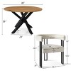5-Piece Round Dining Table Set with Armchairs, Oak Grain Table with 4 Metal Legs Accent Dining Chairs for Kitchen or Apartment-Maison Boucle - 2 of 4
