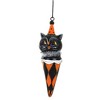 Transpac 4.25 In Checkered Cone Halloween Ghost Black Cat Pumpkin Tree Ornament Sets - 3 of 4