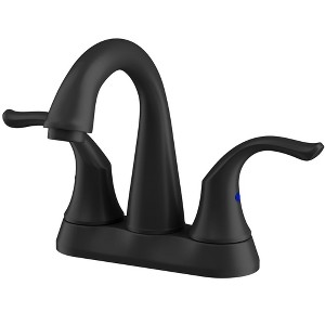 LOVMOR 2-Handle Bathroom Sink Faucet 3 Hole, Matte Black - 1 of 4
