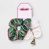 Christmas Plaid and Charm Hair Twister 2pc Set - Green/White/Red - 2 of 3