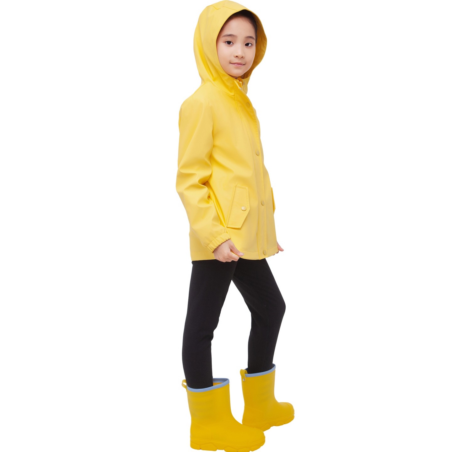 Куртки Rokka&Rolla Waterproof Rain Coats Rubberized Jackets-Yellow, size 8 для девочек, цвет: Жёлтый — фото 4