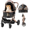 LAOTIES 4-in-1 Pet Stroller for Small Dogs And Cats,Lightweight Foldable Stroller with Detachable Carrier,Reversible Canopy - 3 of 4