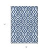 Blue And Ivory Geometric Washable Indoor Outdoor Area Rug - 3 of 4