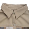 Women Lapel Jackets Color Block Plaid Button Front Pockets Long Sleeve Shirt Jacket - 2 of 4