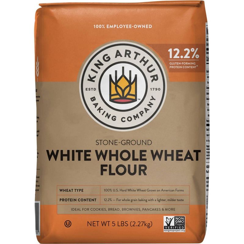 King Arthur Flour Unbleached White Whole Wheat Flour - 5lbs, 1 of 9