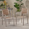 MOEPISY Set of 2 Outdoor Modern Aluminum Dining Chair - 3 of 4