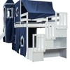 NicBex Twin Size Bunk Bed Roof Shape Loft Bed Pine Bed Frame with Tower, Tent, Storage Stairs, Slide and Guardrail, No Box Spring Required - 3 of 4