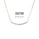 ETHIC GOODS Women's Dainty Stone Morse Code Necklace [SISTER]