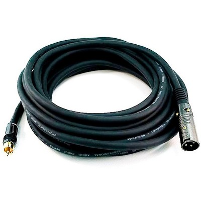 Monoprice 25ft Premier Series XLR Male to RCA Male Cable, 16AWG (Gold Plated)