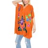 HAPPY BAY Women's Summer Holiday Beachwear Oversized Swim Suit Loose Party Bathing Suit Cover Ups 1X-2X Orange Floral - 3 of 4