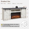 SinCiDo 80 Inch TV Ready Farmhouse Fireplace Stand, 32″ High Entertainment Center with Drawer, Sliding Barn Door & 70″ Media Storage - 2 of 4