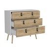 Kumasinova 3-Drawer Dresser,Wood Finish Chest of Drawers with Legs,Modern Storage Dresser,Bedroom and Entryway Furniture,1 Piece,Multicolor - 4 of 4
