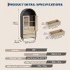 70" Tall Arched Cabinet with LED Lights - Kitchen Pantry, 3 Drawers, 2 Glass Doors, Adjustable Shelf, Arched Bookshelf for Living Kitchen Dining Room - 2 of 4