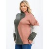 Women's Mock Neck Colorblock Pullover - PLUS - Wholesale Fashion Trends - image 3 of 3