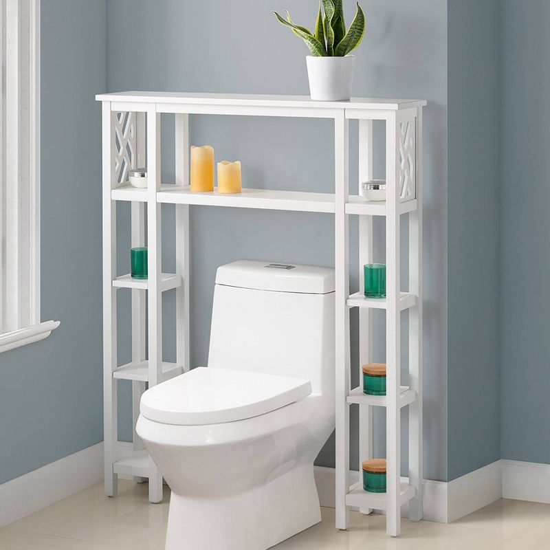 Coventry Bathroom Over the Toilet Open Shelving Unit with Shelves White - Alaterre Furniture, 3 of 8