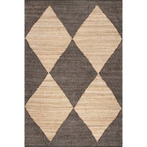 Pandora Diamond Jute Area Rug - nuLOOM - 1 of 4