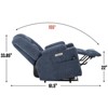 Gray Chenille Large Power Lift Recliner Chair with Massage and Heat 2 Steel Cup Holders for Elderly - 3 of 4