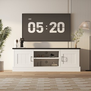 Garvee Farmhouse TV Stand for 65 in TVs,Entertainment Center with Storage Cabinets for Living Room Office 61 * 17.7 * 21.7 in - 1 of 4