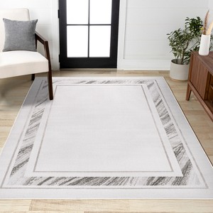 JONATHAN Y Athens Classic Border Marble Pattern High-Low Area Rug - 1 of 4
