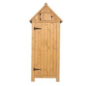 Karl Home 70'' H Yellow Solid Wood Outdoor Storage Shed - 1 of 4