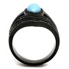 Slickblue Women’s Black Boho Ring with Marquise Turquoise – Stainless Steel, Sea Blue Stone, Sizes 5–10 - 3 of 4