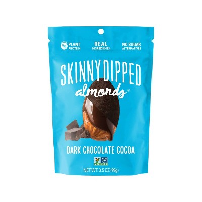 SkinnyDipped Dark Chocolate Cocoa Almonds - 3.5oz