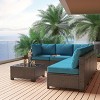 Garvee 7 Piece Outdoor Patio Furniture Set, PE Rattan Wicker Sofa Set, Outdoor Sectional Furniture Chair Set with Cushions and Tea Table - 3 of 4
