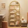 Homhougo Bookshelf 6 Tier Arched Bookcase 81.7" Tall Display Racks Geometric Open Storage Shelf Metal Frame Large Modern Book Shelf - 3 of 4