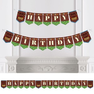 Big Dot of Happiness Tiki Luau - Birthday Party Bunting Banner - Tropical Hawaiian Summer Party Decorations - Happy Birthday - 1 of 4