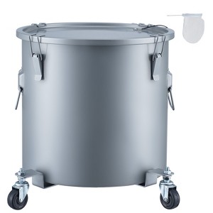 VEVOR Fryer Grease Bucket, 16 Gal Oil Disposal Caddy with Caster Base, Carbon Steel Rust-Proof Coating, Oil Transport Container with Lid, Lock Clips - 1 of 4