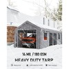 Industrial Carport Shelter - 13x25 Ft Heavy-Duty Steel Frame with PE Cover, 360¡ã Convertible for Vehicles & Events, Silver Gray - 3 of 4