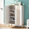 Tribesigns 6-Tier Shoe Cabinet with Doors, Wood Shoe Storage Organizer Racks - 3 of 4