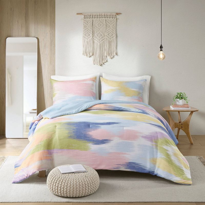 Gwen Modern Colorful Brushstroke Teen Comforter Set - Intelligent Design, 2 of 9