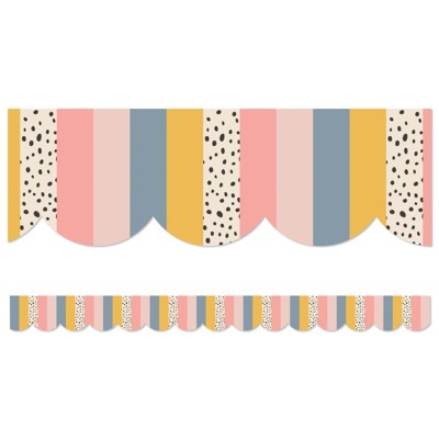 Carson Dellosa Education We Belong Stripes Scalloped Borders, 39 Feet (Pack of 6)